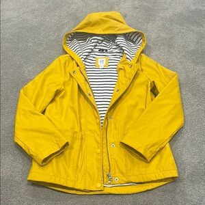 Yellow Kids lined rain Jacket with Hood